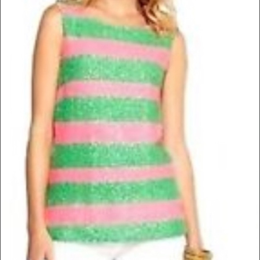 Lilly Pulitzer Sequin Pink and Green Top